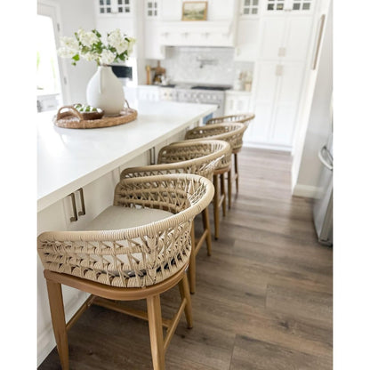 Outdoor Rattan Bar Stools Set - Weather Resistant & Stylish