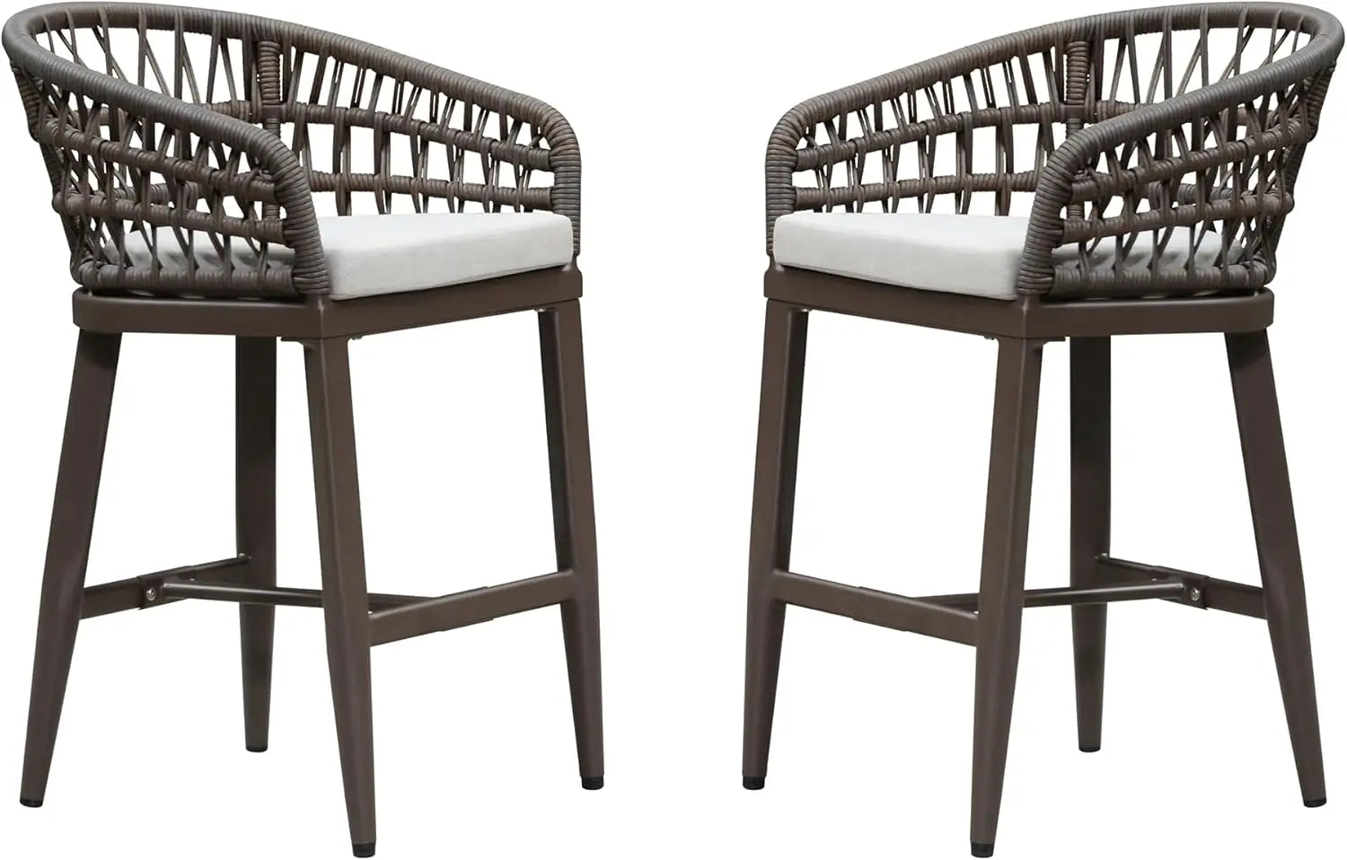 Outdoor Rattan Bar Stools Set - Weather Resistant & Stylish