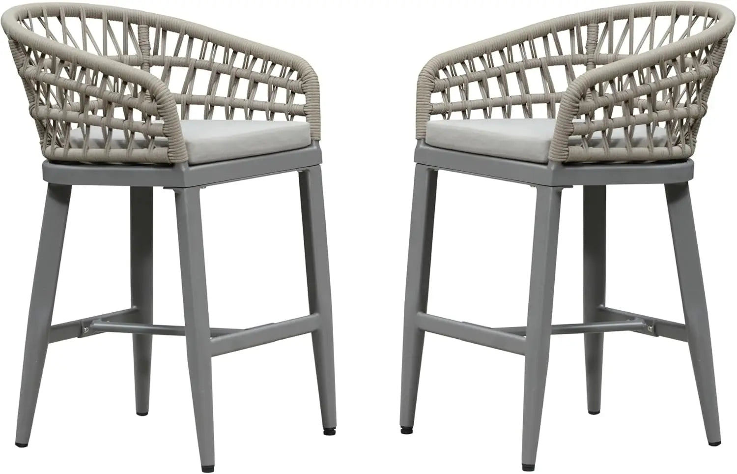 Outdoor Rattan Bar Stools Set - Weather Resistant & Stylish